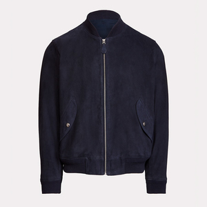 NAFA Customized <strong>Mens</strong> Classical NavyBlue Genuine Suede Leather Bomber <strong>Aviator</strong> Flight <strong>Jacket</strong> With Best Quality - Product Image 4