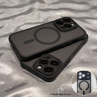 Coque de téléphone magnétique effet peau pour iPhone 16 17 Pro Max, noire translucide, découpes précises, fine, minimaliste, antichoc