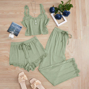 Pyjama nuisette pour femme, nouvelle collection été, en modal, avec coussinet de poitrine, <span class=keywords><strong>sexy</strong></span>, style pur désir, ensemble short pour la maison - Product Image 2