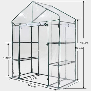 Nhà Kính Đi Bộ ABCCANOPY Trong Nhà Ngoài Trời Với Kệ 2 Tầng 4 Nhà Kính Làm Vườn Di Động (Vỏ PVC Trong Suốt) - Product Image 2