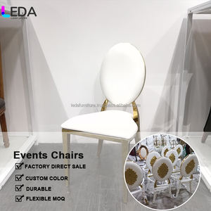 LEDA Chaise de salle à manger en acier inoxydable empilable à prix d'usine Chaises de banquet d'hôtel pour les événements de fête de mariage - Product Image 4