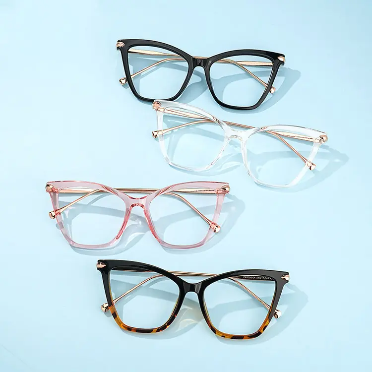 Elegante montura de gafas graduadas con forma de mariposa transparente de acetato para mujer, con lentes transparentes