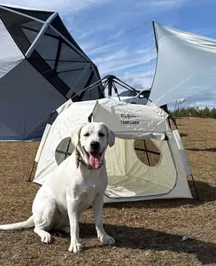 Tenda kamar tidur anjing kucing portabel, dapat dicuci dalam ruangan luar ruangan tempat tidur hewan peliharaan tahan air rumah Teepee cocok untuk anak anjing kucing hewan kecil