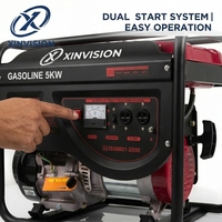 Generador de Gasolina de 5kW para Toda la Casa, 190F 420cc, Tanque de Combustible Grande de 25L, Arranque Eléctrico AVR, Generador de Gasolina para Pequeñas Empresas
