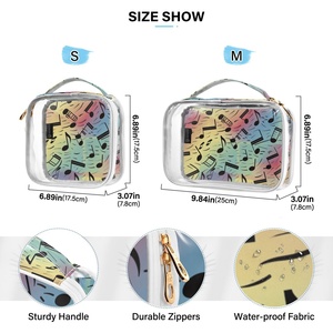 Sacs cosmétiques de haute qualité, transparents, imperméables, en PVC, avec fermeture éclair, sac de toilette personnalisé avec logo, fleurs hawaïennes, pour les voyages - Product Image 4