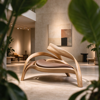 Chaise en bois courbé, fauteuil en bois courbé, chaise longue design, chaise d'appoint de niche, chaise de loisirs sur mesure, mobilier d'hôtel, décoration de villa