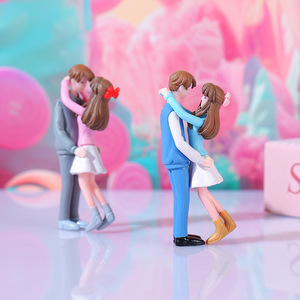 Miniature Cartoon Couple PVC Decorative Ornaments 2Pcs Cute Sweet Desktop <b>Accessories</b> For <b>Girls</b> <b>Bedroom</b> Valentine'S Day - Product Image 2