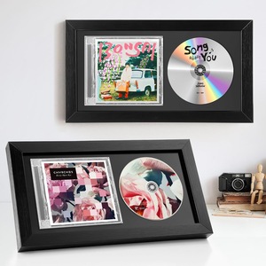 Cross-border wooden photo frame CD autographed disc <b>vinyl</b> record display rack <b>wall</b>-mounted photo frame ornament - Product Image 1