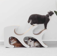 Arbre à chat multifonctionnel, grand, classique, luxueux, moderne, écologique, en carton, pour chat, lit, griffoir
