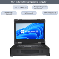 17,3 "admite el espacio de instalación de la placa base izquierda SATA SSD/HDD DC19 ~ 24V entrada de alimentación computadora industrial portátil resistente