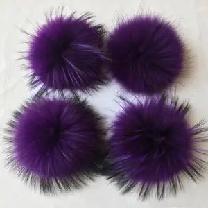 15 cm Raccoon Fur pompoms fur balls for knitted hat cap beanies and keychain and scarves real fur pom poms