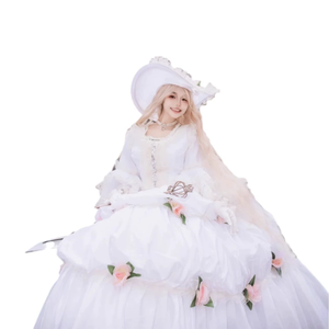 Vestido de noche blanco Vestido de corte Traje de actuación de drama Escenario retro Fiesta clásica europea Etiqueta Estudio de fotografía - Product Image 1