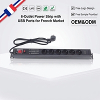 OEM coque en alliage d'aluminium de haute qualité 6 prises USB Port PDU multiprise prises France équipement de distribution d'énergie