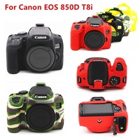 Canon EOS R DSLR 850D için silikon kutu örtüsü DSLR kamera koruyucu T8i 250D 5D Mark III IV 6D II 6D2 5D3 5D4 1300D 800D SL3 T7i