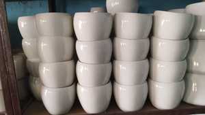 White Glazed Ceramic Modern Round Flower Pot Planter for Indoor Home Decor - Product Image 3