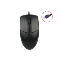 Kabel A4TECH OP-520NU, Mouse optik Desktop 1000 DPI 3 tombol untuk PC Laptop
