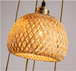 Art Bamboo <strong>Ceiling</strong> <strong>Light</strong> <strong>Boho</strong> Hand Woven Basket Wicker Hanging Lamp Villa Home Hotel Lobby Dining Staircase Modern Pendant <strong>Light</strong> - Product Image 5