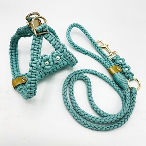 Paracord kucing peliharaan dikepang mewah mudah kontrol anak anjing anjing produsen harnes anjing logo kustom taktis cetak - Product Image 4