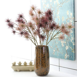 Nouvelle arrivée, branche de fleur artificielle à six têtes de chrysanthème, style ourson de mer, 80 cm, <span class=keywords><strong>tige</strong></span> souple en plastique pour décoration de mariage - Product Image 2