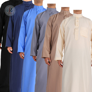 2025 Moslim mannenkleding Islamitisch modern traditioneel Khamis Arabische Thobe Dubai Abaya TR Polyester sneldrogend enkellange - Product Image 2