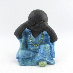 เซนเครื่องประดับตั้งโต๊ะสำหรับบ้านสำนักงานบ้านไม่ฟังรูปปั้นพระเล็กๆทำจากเรซิ่นของตกแต่งรูปปั้นพระพุทธรูปสำหรับเด็กกังฟู - Product Image 2