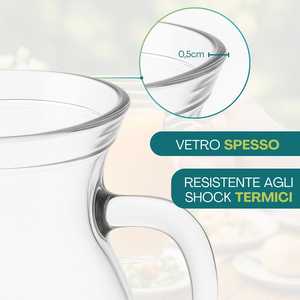 Caraffe in vetro da 1 litro con manico ergonomico e beccuccio antigoccia, lavabili in lavastoviglie, set di brocche per servire succhi e acqua - Product Image 4