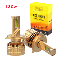Ampoule de phare LED de voiture 130W 6000K H7 H11 9005 9006 H4 D2 9012 13000LM M6 Trois Cœurs en Cuivre