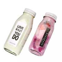 Bouteille de Jus en Verre Transparent de Gros 1L, Bouteille de Lait en Verre de 300Ml, 400Ml, 500Ml, 1000Ml Avec Couvercle en Plastique, Bouteilles de Boissons
