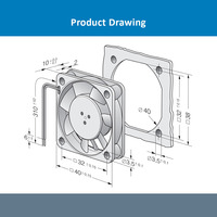 Für 414F 24V DC 0,8W 40x40x10mm 33mA Kugellager Axiallüfter Elektrischer Kunststoff-Lüfter OEM/ODM