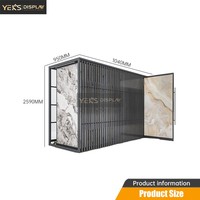Présentoir coulissant pour carreaux, vitrine métallique pour échantillons de céramique et pierre pour salle d'exposition