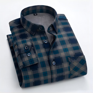<span class=keywords><strong>Camisa</strong></span> de franela de <span class=keywords><strong>manga</strong></span> <span class=keywords><strong>larga</strong></span> para hombre, <span class=keywords><strong>camisa</strong></span> masculina de alta calidad, con estampado de <span class=keywords><strong>cuadros</strong></span> oscuros, estilo Casual - Product Image 2