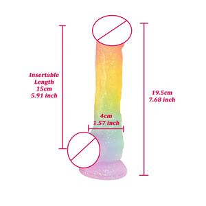 Dildos anales de silicona líquida para hombres, color arcoíris, 7 pulgadas, dildo realista de fantasía para mujeres - Product Image 2