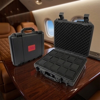 Boîte de rangement pour montres George QZ-PW1502 à 15 emplacements, en plastique robuste, pour voyage, expédition, cadeau, avec coussinets en mousse souple à l'intérieur