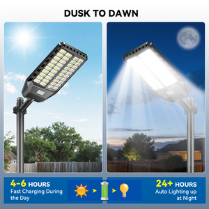 Outdoor <strong>Solar</strong> Street <strong>Light</strong> LED With <strong>Smart</strong> Sensor Timing Mode Large Battery US Warehouse Supply for Wholesale and Projects - Product Image 4