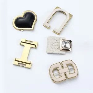 2023 Fashion Bling Metal Square Shoe Belt Bag Accessories Shoe Buckles Ladies Shoes