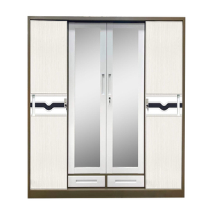 Armoire d'impression couleur armoires à <span class=keywords><strong>portes</strong></span> coulissantes chambre à coucher almirah fer design <span class=keywords><strong>placard</strong></span> armoire en métal <span class=keywords><strong>miroir</strong></span> 4 <span class=keywords><strong>portes</strong></span> armoire en acier - Product Image 3
