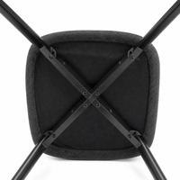 Chaise de salle à manger moderne en velours avec dossier capitonné et pieds en métal noir - Chaise d'appoint ergonomique résistante aux taches pour la maison et le café