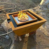 Brûleur à gaz en acier Corten pour l'extérieur et la piscine Chauffage de l'eau et du feu Caractéristique en un seul produit