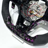 Volant en fibre de carbone forgé violet clair avec éclairage LED pour Volkswagen MK8 MK7 MK6 Golf R GTI GTD GTE Polo GTI Golf 8 Golf 7