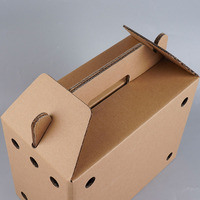 Petit transporteur respirant pour animaux de compagnie (alpaga, chèvres, hamsters) avec poignée, conception ventilée, en carton ondulé