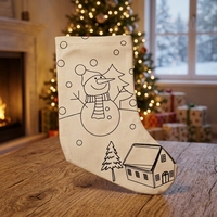 Sac fourre-tout en toile de Noël avec motif chaussette de Noël, sac de shopping, sac à main, personnalisation numérique des couleurs, impression numérique, poignée HS