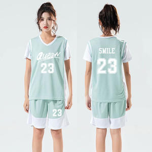 バスケットボールスーツセット半袖ジャージー + ルーズショーツゲームチームユニフォーム通気性スポーツウェア2点セット - Product Image 3