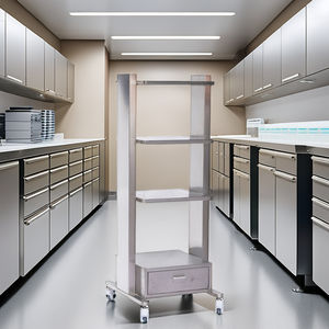 Troli peralatan dokter hewan peliharaan multi lapis baja antikarat klinik rumah sakit hewan peliharaan - Product Image 5