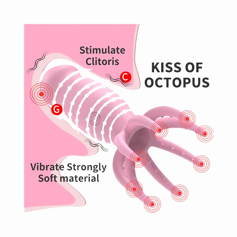 Octopus Dildo Vibrator Nipple Massager Clitoris Stimulator Oral Sex Toys Breast Pump Enlargement Nipple Vibrators for Women