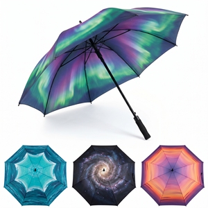 Automatic Open Strong Fiberglass Wind Resistance Rain Proof Extra Large Full Digital Print Straight Golf <b>Umbrella</b> With Logo - Product Image 1