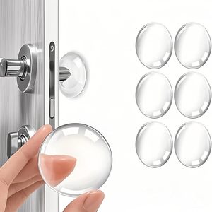 Türgriff-Stoßfänger Selbstklebender Türknauf-Wandschutz 6 Stück Runder Gummi Unsichtbarer Türstopper Dollarzeichen Wandschutz - Product Image 2
