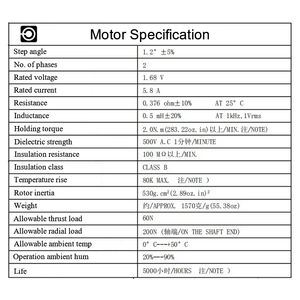 Motor paso a paso SS2304C58A trifásico de 105 mm con 3 cables y 5.8 A para impresora 3D - Product Image 1