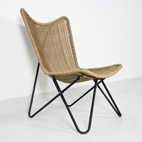Fauteuil lounge ergonomique incurvé en tissu, avec base croisée stable en métal, pour jardin ou salon, chaise individuelle