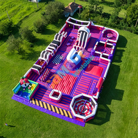 Parcours d'obstacles gonflable géant personnalisé pour l'extérieur, aire de jeux gonflable, jeu sportif, parc d'attractions avec souffleur