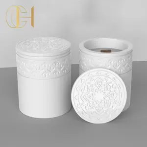 C & H Original Original Vela Titulares Luxo Home Decor Vazio Porcelana Cerâmica Vela Vasos